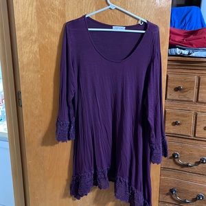 Purple shirt to wear with leggings or skinny jeans